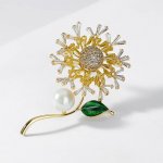 Éternelle Brož Swarovski Elements Ricarda - design sedmikrásky B2111/AL Zlatá – Sleviste.cz