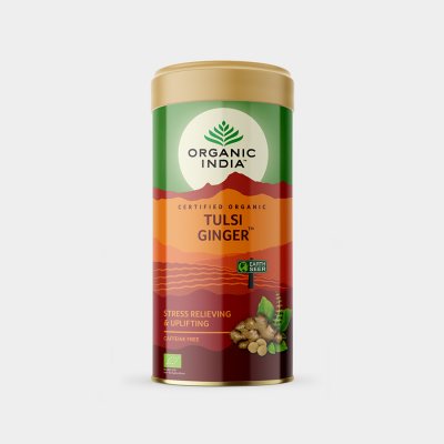 Organic India BIO Čaj Tulsi Ginger bazalka a zázvor sypaný 100 g