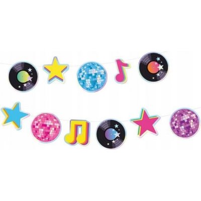 Papírová girlanda Retro Disco 150 cm Narozeniny Párty – Zboží Dáma