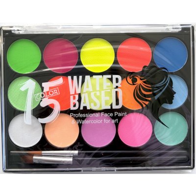 Norimpex barvy na obličej 15 barev 2 štětce neonové barvy – Sleviste.cz