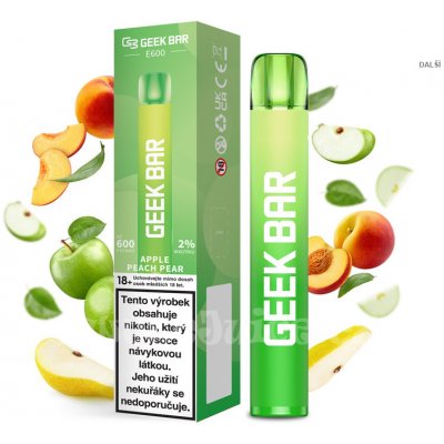 Geek Bar E600 Apple Peach Pear 20 mg 600 potáhnutí 1 ks
