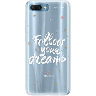 Pouzdro iSaprio Follow Your Dreams bílý Honor 10 mléčné – Zboží Mobilmania