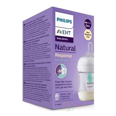 Avent láhve Natural Response průhledná dudlík s ventilem AirFree 1 ks 260 ml – Sleviste.cz