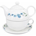 by inspire Porcelánová čajová souprava Luna Pomněnka bílá modrá konvice šálek 250 ml 400 ml – Hledejceny.cz