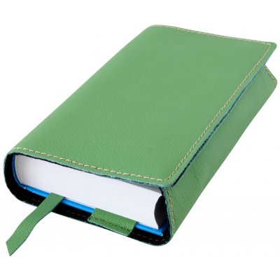 Variabilní kožený obal na knihu se záložkou kůže zelená