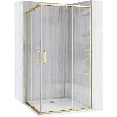 REA City sprchový kout 80x100, kartáčovaná zlatá REA-K6445 – Zboží Mobilmania