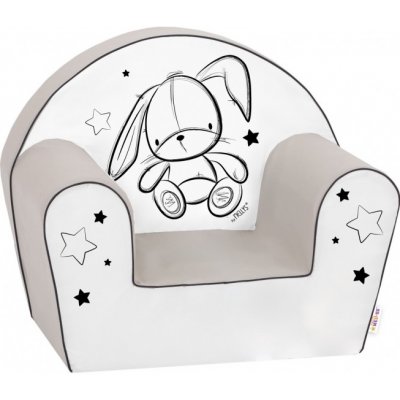 Baby Nellys Dětské křesílko Lux Cute Bunny šedá / bílá – Zboží Dáma