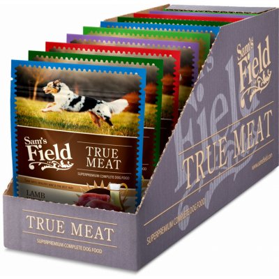 Sam's Field True Meat Adult krůtí kachní hovězí jehněčí krůtí s lososem 12 x 260 g – Sleviste.cz