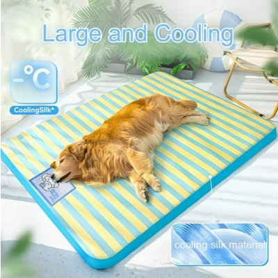 Chladící Podložka 2v1 Matrace pro psy, štěňata a kočky Cool Dog Bed modrá / žlutá, Velikost: M 55x40 cm – Zboží Živě