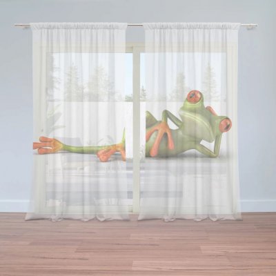 Sablio Záclony Ležící žába: 2ks 150x250cm – Zboží Mobilmania