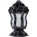 Hřbitovní lucerna 45cm vklad 120g 38h. efekt mramor, černá – Zboží Dáma