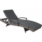 tectake 403147 Ratanové lehátko Océane šedá polyetylen – Zboží Dáma