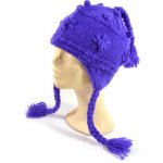 Sanu Babu čepice s ušima fialová ruční práce vlna podšívka free – Sleviste.cz