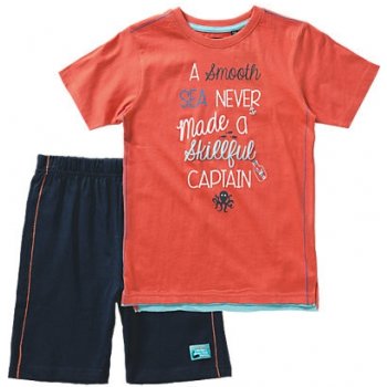 Blue Seven dětská souprava oranžové tričko a kraťasy Vintage Sea