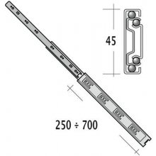 Level Kuličkový plnovýsuv 32648 250 mm 45 kg