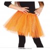 Dětský karnevalový kostým Guirca tylová sukně Tutu oranžová s flitry 30 cm