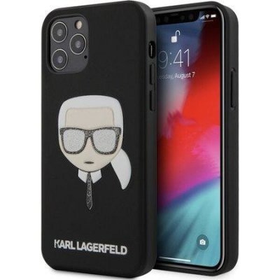 Pouzdro Karl Lagerfeld Glitter Head iPhone 12 Pro Max černé – Zboží Mobilmania