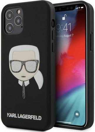 Pouzdro Karl Lagerfeld Glitter Head iPhone 12 Pro Max černé