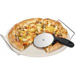 Kámen MagicHome, na pečení, pizza, s kráječem, podnos, 33 cm – Zboží Dáma