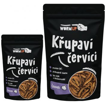 WormUP Křupaví červíci s česnekem 80 g