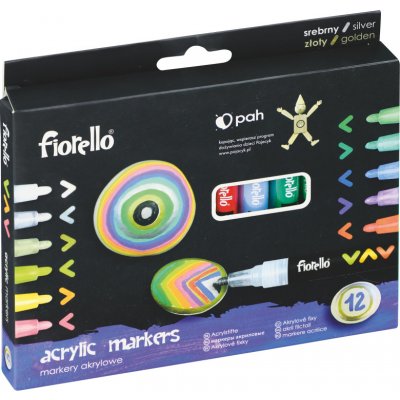 Fiorello popisovače akrylové 12 barev 2 mm GR-1106 160-2262 475375 – Zboží Dáma