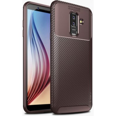 Pouzdro Ipaky plastové s texturou karbonu Samsung Galaxy A6 Plus 2018 - hnědé – Zboží Mobilmania