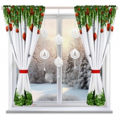 BytoTex Sada závěsů s vánočním motivem L 699, 2ks x 145 x 160 cm – Hledejceny.cz
