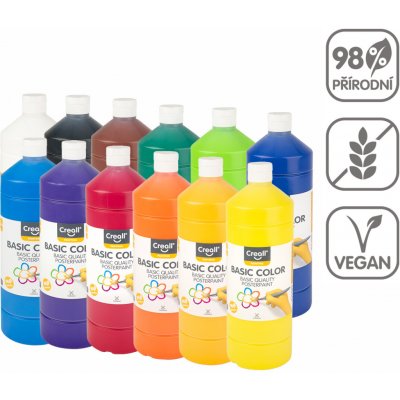 Creall Temperové barvy 12 x 1000 ml mix barev – Zboží Mobilmania