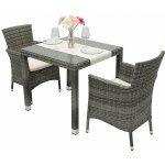 DEOKORK Zahradní ratanová sestava MODENA I. 1+2 (šedá) – Zbozi.Blesk.cz