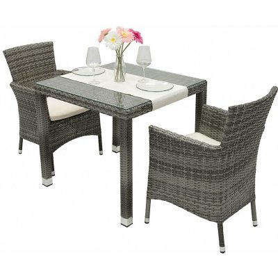 DEOKORK Zahradní ratanová sestava MODENA I. 1+2 (šedá) – Zbozi.Blesk.cz