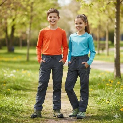 Kugo HK5303 Dětské softshellové kalhoty nezateplené tmavě šedé – Sleviste.cz