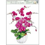 Anděl Přerov Okenní fólie bez lepidla orchideje tmavě růžová 42 x 30 cm – Zboží Mobilmania