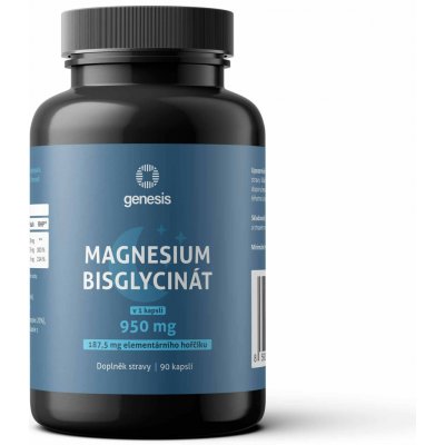 Genesis Magnesium Bisglycinate 950 mg + B6, 90 veg. kapslí elem. hořčík 187,5 mg – Hledejceny.cz
