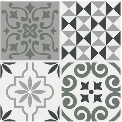 Crearreda Samolepicí dekorace Tile Cover Brown 31219 Kachlík, hnědo-bílé ornamenty 3 archy 20x20 cm – Zboží Dáma
