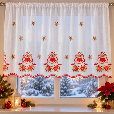 Olzatex Kusová záclona Vánoční zvonky 140x300 – Hledejceny.cz
