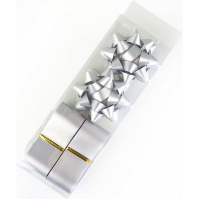 Pro Háčkování Sada stuhy a mašle jednobarevné 4 ks stříbrná – Sleviste.cz