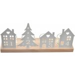 Svícen dřevo/kov advent čísla bílý 28x7x13 cm – Zbozi.Blesk.cz