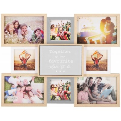 Fotorámeček na 9 fotek 51x37 cm SPRINGOS PANORAMA PF0031 hnědý – Zbozi.Blesk.cz