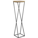 HowHomely Stojan na květiny LOFT 100x24 cm černá/hnědá DD0325 – Sleviste.cz