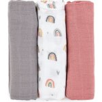 PETITE&MARS bambusová mušelínová Moussy Rose Rainbows 68 x 68 cm 3 ks – Hledejceny.cz