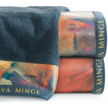 Eva Minge bavlněný froté ručník s bordurou ANABELLA modrá 50 x 90 cm