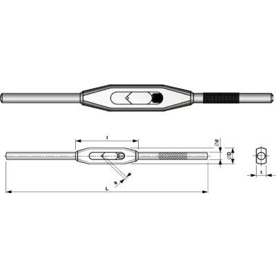 Ruční vratidlo na závitníky č. 2, stavitelné 2,5 - 7,1 mm (ČSN 24 1126) – Hledejceny.cz