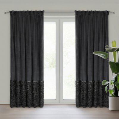 EUROFIRANY ZATEMŇOVACÍ ZÁVĚS NA PÁSCE MARION 2 140X270 CM ČERNÁ – Hledejceny.cz