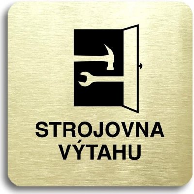 Accept Piktogram "strojovna výtahu" (80 × 80 mm) (zlatá tabulka - černý tisk bez rámečku) – Zbozi.Blesk.cz