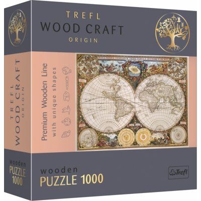 TREFL Wood Craft Origin Antická mapa světa 1000 dílků