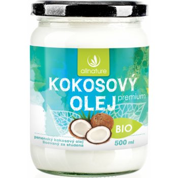 Allnature Kokosový olej panenský Bio Raw 500 ml