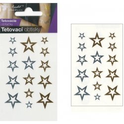Anděl Přerov Tetovací obtisky zlaté a stříbrné 10,5 x 6 cm hvězdy