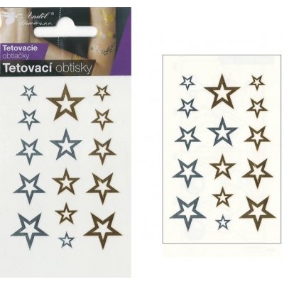 Anděl Přerov Tetovací obtisky zlaté a stříbrné 10,5 x 6 cm hvězdy – Zboží Mobilmania