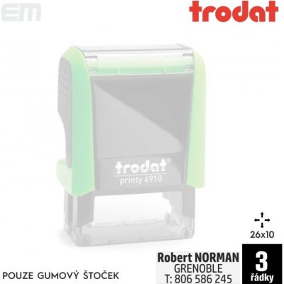Trodat 4910 [ 26 x 10 mm pouze gumový štoček – Zboží Živě
