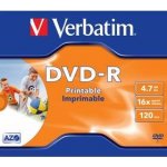 Verbatim DVD-R 4,7GB 16x, printable, jewel, 1ks (43521) – Hledejceny.cz